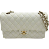 シャネル CHANEL マトラッセ25 A01112 ホワイト ゴールド金具 キャビアスキン レディース ショルダーバッグ