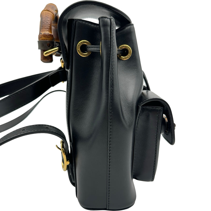 グッチ GUCCI バンブーバックパック 702101 ブラック レザー