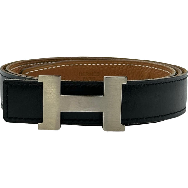 エルメス HERMES Hベルト □K刻印 ブラック シルバー金具 ボックス
