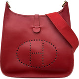 エルメス HERMES エヴリン1 GM □R刻印 ルージュヴィフ ゴールド金具 アルデンヌ レディース ショルダーバッグ