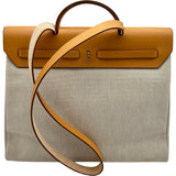 エルメス HERMES エールバッグMM ▢G刻印 ベージュ シルバー金具 トワル レディース ショルダーバッグ