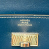 エルメス HERMES ケリーウォレット ブルードプリュス シルバー金具 ギヨシェ タデラクト レディース 長財布