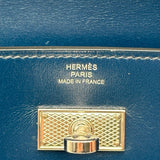 エルメス HERMES ケリーウォレット ブルードプリュス シルバー金具 ギヨシェ タデラクト レディース 長財布