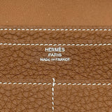 エルメス HERMES ドゴンGM W刻印 ゴールド シルバー金具 トゴ レディース 長財布