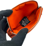 エルメス HERMES ボリードポーチ15 オレンジ シルバー金具 トワル レディース ポーチ