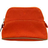 エルメス HERMES ボリードポーチ15 オレンジ シルバー金具 トワル レディース ポーチ