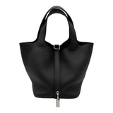 エルメス HERMES ピコタンロックPM K刻 ブラック シルバー金具 トリヨン レディース ハンドバッグ