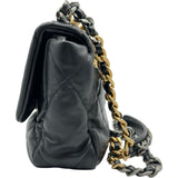 シャネル CHANEL CHANEL19バッグ AS1160 30番台 ブラック シルバー/ゴールド金具 シャイニーラムスキン レディース ショルダーバッグ