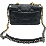 シャネル CHANEL CHANEL19バッグ AS1160 30番台 ブラック シルバー/ゴールド金具 シャイニーラムスキン レディース ショルダーバッグ