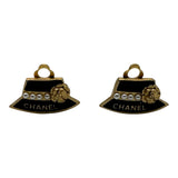 シャネル CHANEL マドモアゼル イヤリング ブラック/ゴールド エナメル/パール/メタル アクセサリー