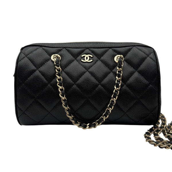 シャネル CHANEL マトラッセ ミニボストンバッグ AP4474 ブラック
