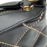 シャネル CHANEL ワイルドステッチ ハンドバッグ A20663 7番台 ブラック ゴールド金具 カーフ レディース