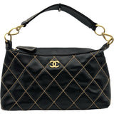 シャネル CHANEL ワイルドステッチ ハンドバッグ A20663 7番台 ブラック ゴールド金具 カーフ レディース
