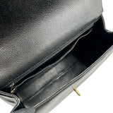 シャネル CHANEL トップハンドルバッグ A12397 5番台 ブラック ゴールド金具 キャビアスキン レディース ハンドバッグ