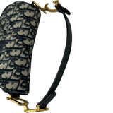 クリスチャン・ディオール Christian Dior サドルバッグ M0447 ネイビー キャンバス レディース ハンドバッグ