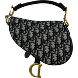 クリスチャン・ディオール Christian Dior サドルバッグ M0447 ネイビー キャンバス レディース ハンドバッグ