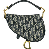 クリスチャン・ディオール Christian Dior サドルバッグ M0447 ネイビー キャンバス レディース ショルダーバッグ