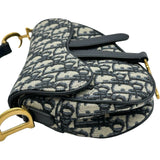 クリスチャン・ディオール Christian Dior サドルバッグ M0447 ネイビー キャンバス レディース ショルダーバッグ