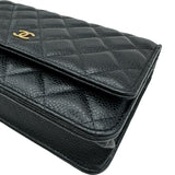 シャネル CHANEL マトラッセチェーンウォレット AP0250 ブラック ゴールド金具 キャビアスキン レディース ショルダーバッグ