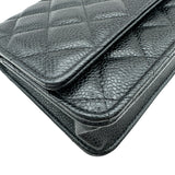 シャネル CHANEL マトラッセチェーンウォレット AP0250 ブラック ゴールド金具 キャビアスキン レディース ショルダーバッグ