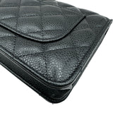 シャネル CHANEL マトラッセチェーンウォレット AP0250 ブラック ゴールド金具 キャビアスキン レディース ショルダーバッグ