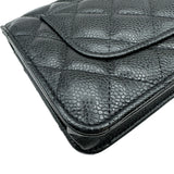シャネル CHANEL マトラッセチェーンウォレット AP0250 ブラック ゴールド金具 キャビアスキン レディース ショルダーバッグ