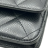 シャネル CHANEL マトラッセ チェーンウォレット AP0250 ブラック シルバー金具 キャビアスキン レディース ショルダーバッグ