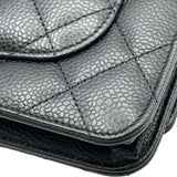 シャネル CHANEL マトラッセ チェーンウォレット AP0250 ブラック シルバー金具 キャビアスキン レディース ショルダーバッグ