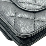 シャネル CHANEL マトラッセ チェーンウォレット AP0250 ブラック シルバー金具 キャビアスキン レディース ショルダーバッグ