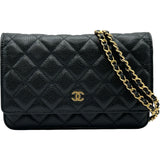 シャネル CHANEL マトラッセ チェーンウォレット AP0250 ブラック ゴールド金具 キャビアスキン レディース ショルダーバッグ