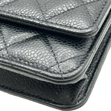 シャネル CHANEL マトラッセ チェーンウォレット AP0250 ブラック ゴールド金具 キャビアスキン レディース ショルダーバッグ