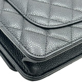 シャネル CHANEL マトラッセ チェーンウォレット AP0250 ブラック ゴールド金具 キャビアスキン レディース ショルダーバッグ
