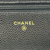 シャネル CHANEL マトラッセ チェーンウォレット AP0250 28番台 ブラック ゴールド金具 キャビアスキン レディース ショルダーバッグ