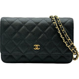 シャネル CHANEL マトラッセ チェーンウォレット AP0250 28番台 ブラック ゴールド金具 キャビアスキン レディース ショルダーバッグ