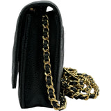 シャネル CHANEL マトラッセ チェーンウォレット AP0250 28番台 ブラック ゴールド金具 キャビアスキン レディース ショルダーバッグ