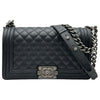シャネル CHANEL ボーイシャネル25 GA67086 ブラック シルバー金具 キャビアスキン レディース ショルダーバッグ
