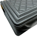シャネル CHANEL ボーイシャネル25 A67086 28番台 ブラック ゴールド金具 キャビアスキン レディース ショルダーバッグ