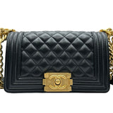 シャネル CHANEL ボーイシャネル20 A67085 28番台 ブラック ゴールド金具 キャビアスキン レディース ショルダーバッグ