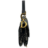 クリスチャン・ディオール Christian Dior サドルバッグ M0447 ネイビー キャンバス レディース ショルダーバッグ