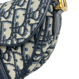 クリスチャン・ディオール Christian Dior サドルバッグ M0447 ネイビー キャンバス レディース ショルダーバッグ