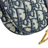 クリスチャン・ディオール Christian Dior サドルバッグ M0447 ネイビー キャンバス レディース ショルダーバッグ