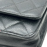 シャネル CHANEL マトラッセ チェーンウォレット AP0250 28番台 ブラック ゴールド金具 キャビアスキン メンズ ショルダーバッグ