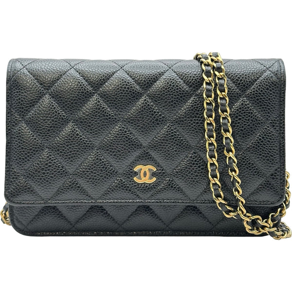 シャネル CHANEL マトラッセ チェーンウォレット AP0250 ブラック