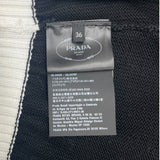 プラダ PRADA ロゴ刺繍半袖ニットカーディガン P25I04 ブラック コットン レディース カーディガン