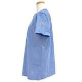 モンクレール MONCLER ロゴワッペン半袖Tシャツ ブルー コットン レディース 半袖Ｔシャツ