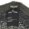 ミュウミュウ miu miu ロゴ刺繍ラフィアハット 5HC320 ブラック レーヨン レディース その他ファッション雑貨