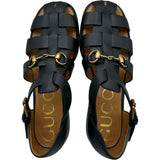 グッチ GUCCI ホースビットレザーサンダル ブラック レザー レディース サンダル