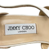 ジミーチュウ JIMMY CHOO ウェッジソールヒールサンダル ホワイト レザー レディース サンダル