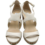ジミーチュウ JIMMY CHOO ウェッジソールヒールサンダル ホワイト レザー レディース サンダル