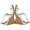 ジミーチュウ JIMMY CHOO ウェッジソールヒールサンダル ホワイト レザー レディース サンダル